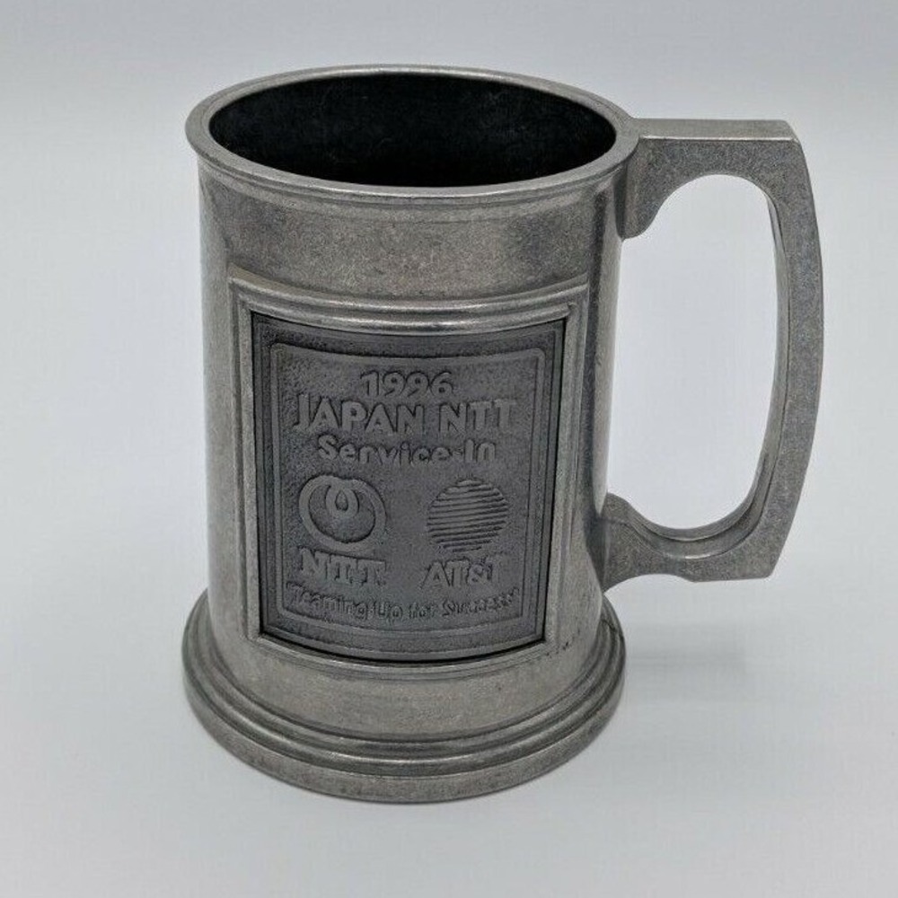 Vintage Dura Cast Pewter Stein Mug Hand Crafted Made in USA 1996 Japan NTT AT&T